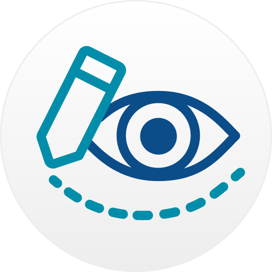 Graphic of eye being prepared for removal