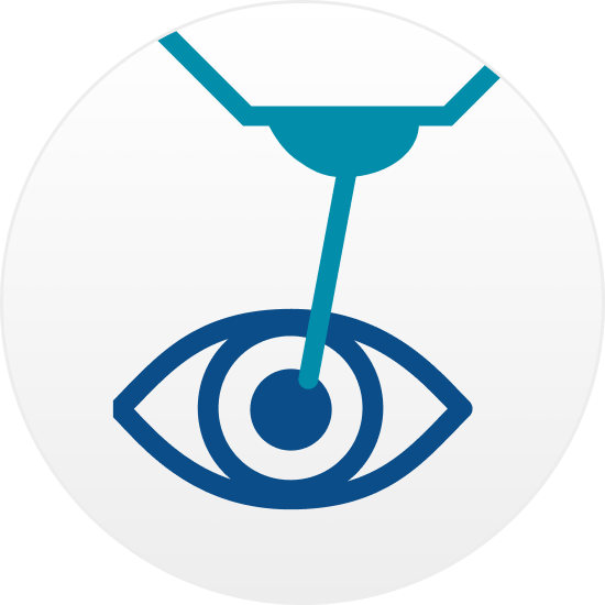 Graphic of radiation being directed at eye tumor